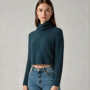 NWT Happily Grey Alpaca Blend Ribbed Turtleneck Sweater S